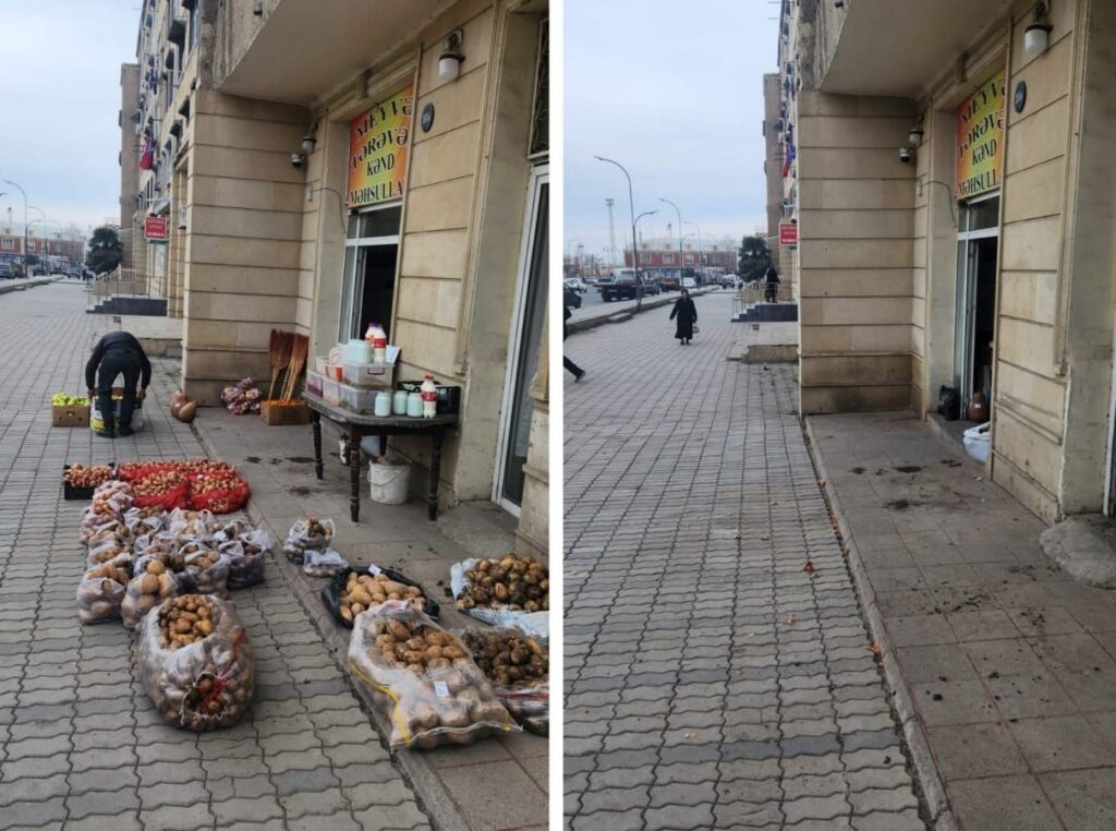 Niyazi Bayramovun “İşçi qrupları” küçə alverçilərinin məhsullarını müsadirə etdi