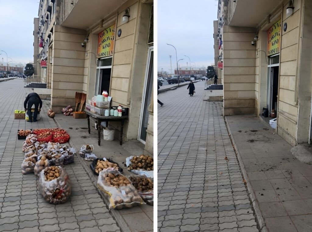 Niyazi Bayramovun “İşçi qrupları” küçə alverçilərinin məhsullarını müsadirə etdi