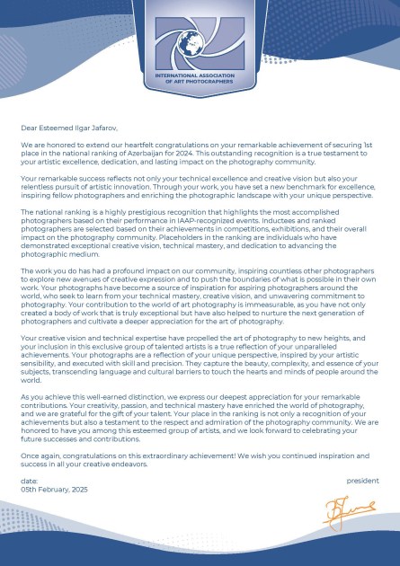 Gəncədə çəkilən foto qızıl medala layiq görülüb