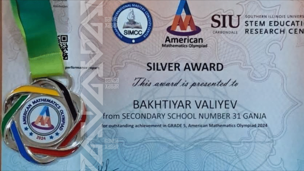 Məktəblimiz Beynəlxalq olimpiadadan medalla döndü