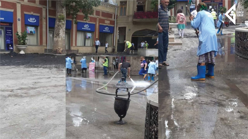 Gəncə: yağışın fəsadları aradan qaldırılır