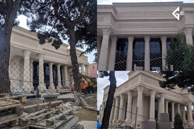 Gəncə Dövlət Dram teatrının yeni binasının tikintisi tamamlanır