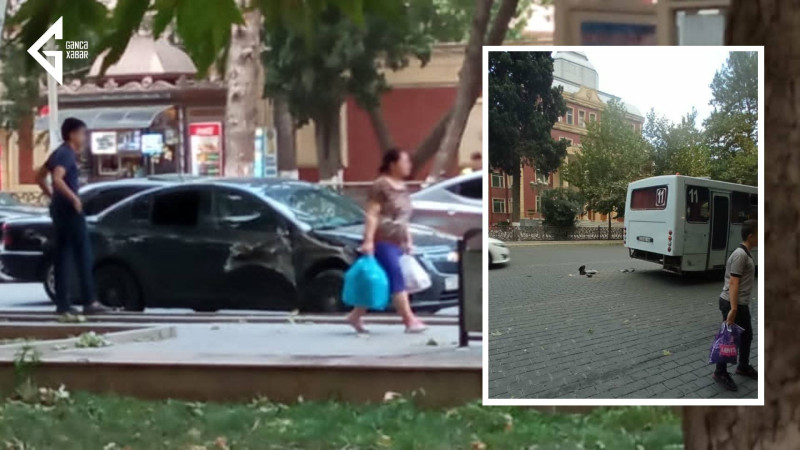 Gəncə: minik maşını avtobusu vurub