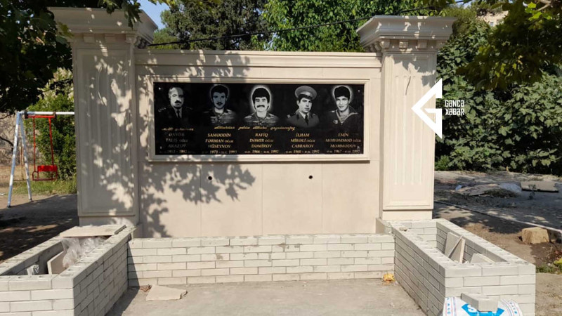 Yeni Gəncədə Birinci Qarabağ müharibəsi şəhidlərinin xatirəsinə bulaq tikilir