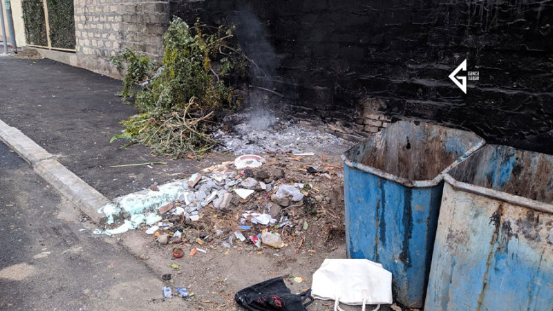 Küçələrdə yandırılan tullantılar göz yaşardıcı qoxu yayır