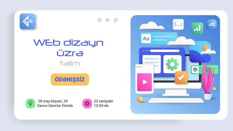 Gəncədə veb dizayn üzrə ödənişsiz təlim keçiriləcək