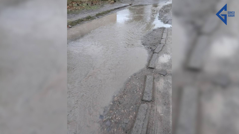 Gəncədə yağmurlu hava şəraiti avtomobil və piyadalar üçün çətinliklər yaradıb