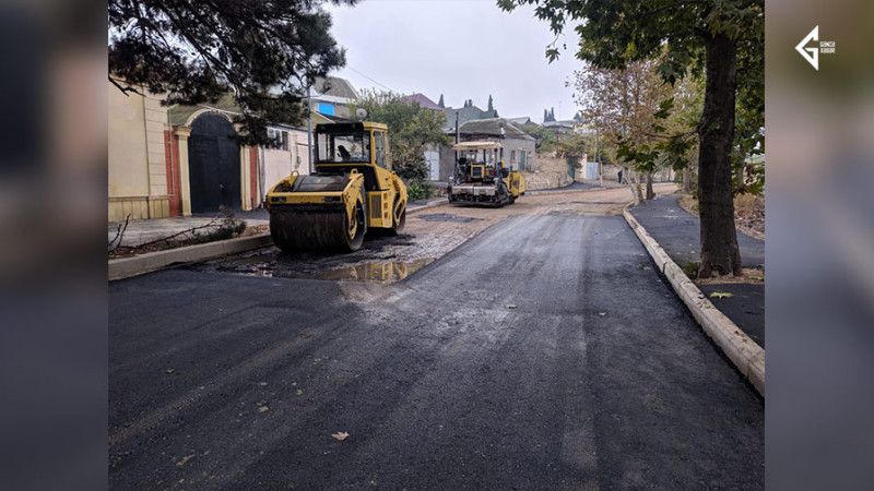 Bir müddət öncə işıqlandırdığımız asfalt örtüyü olmayan küçədə işlər gedir