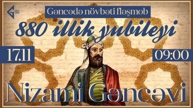 Gəncədə növbəti fləşmob: Nizami Gəncəvinin portreti təsvir ediləcək