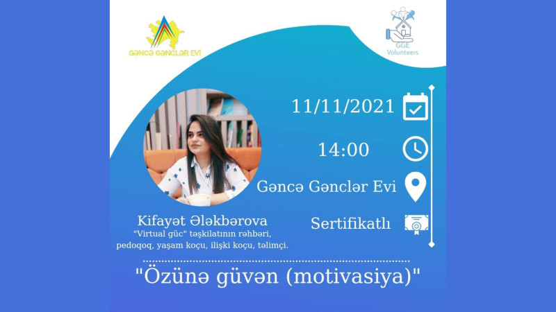 Gəncədə Özünə güvən mövzusunda təlim təşkil olunacaq