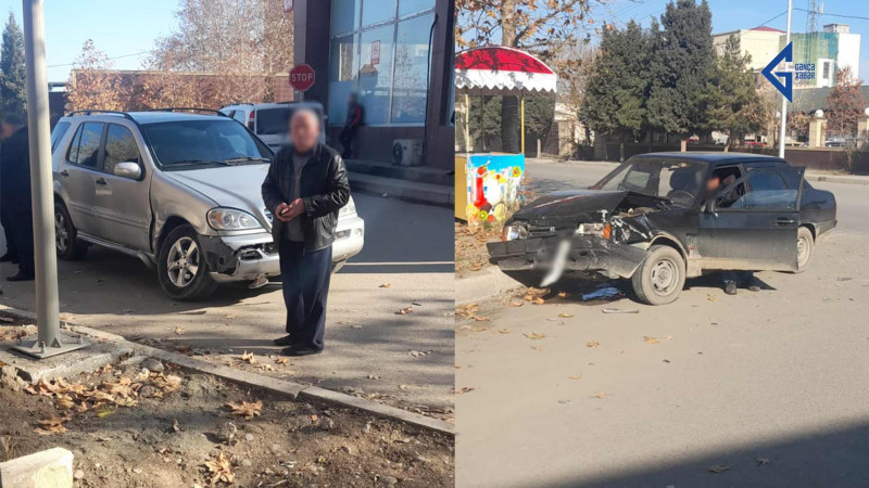 Gəncədə baş verən yol-nəqliyyat hadisəsi zamanı maşınlar yararsız hala düşüb