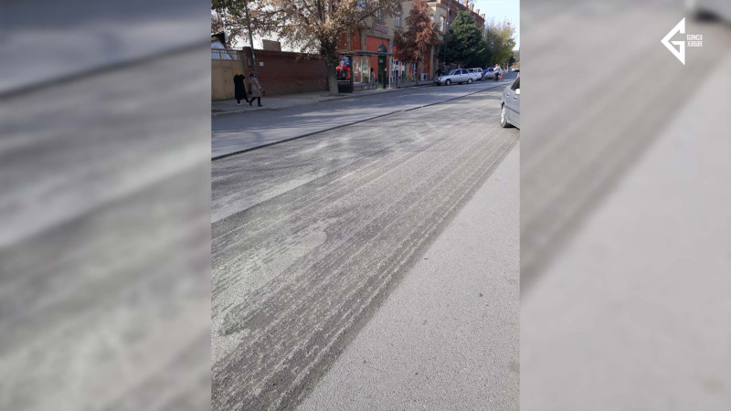 Gəncədə növbəti yol təmir olunur