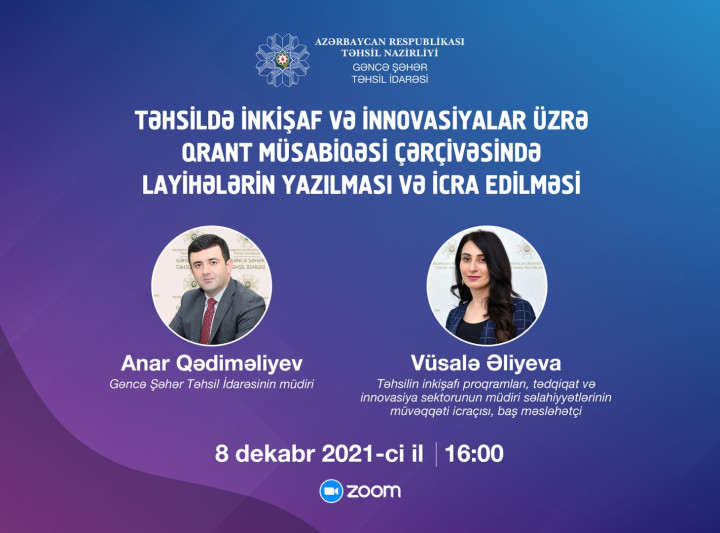 Gəncədə müəllimlər üçün onlayn görüş keçiriləcək