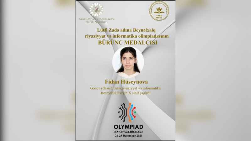Gəncəli şagird Fidan Hüseynova daha bir beynəlxalq yarışda uğur qazanıb