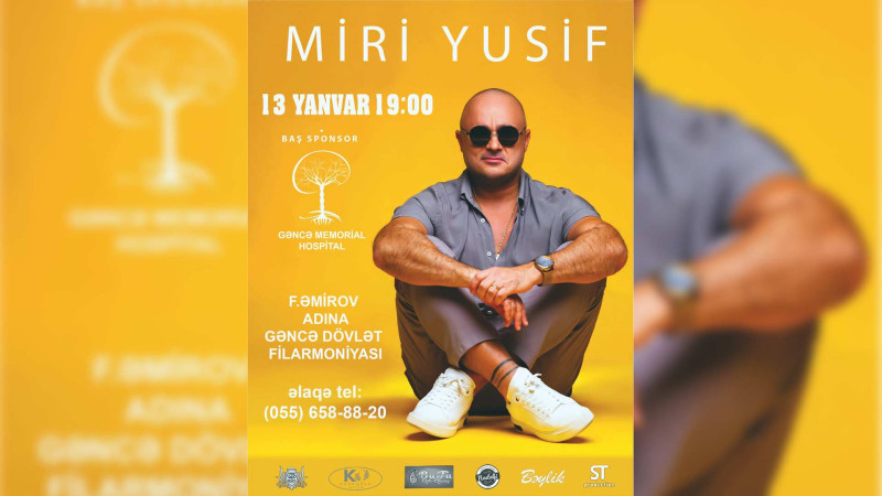 Miri Yusif Gəncədə konsert proqramı ilə çıxış edəcək