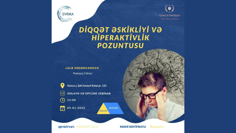 Gəncə: Diqqət əskikliyi və hiperaktivlik pozuntusu mövzusunda təlim keçiriləcək
