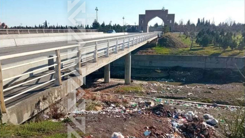 Yüzə yaxın evin sakinləri Gəncəçayın məcrasına zibil atırlar