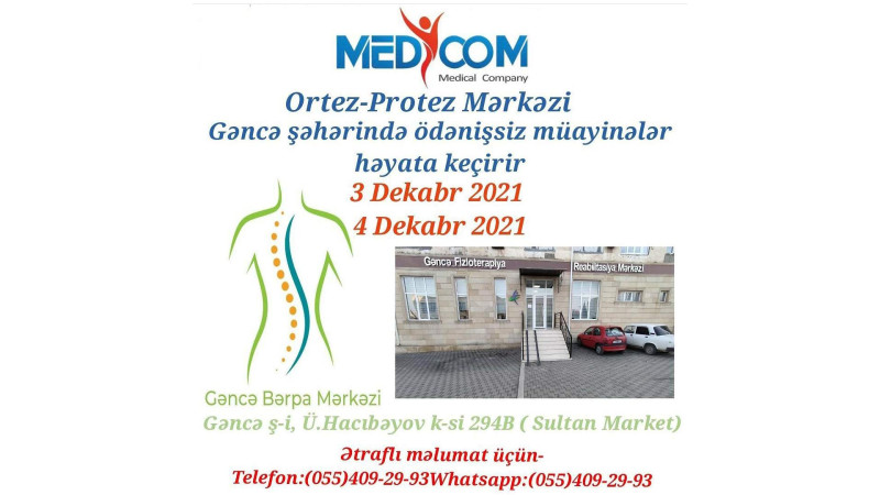 Gəncədə skolioz xəstələri üçün ödənişsiz müayinə təşkil olunacaq