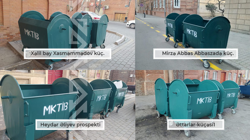 Gəncənin bir sıra küçələrində tullantı qabları yenilənib