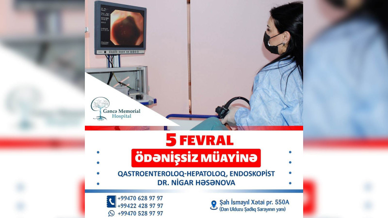 Gəncədə qastroenteroloq pulsuz müayinə edəcək