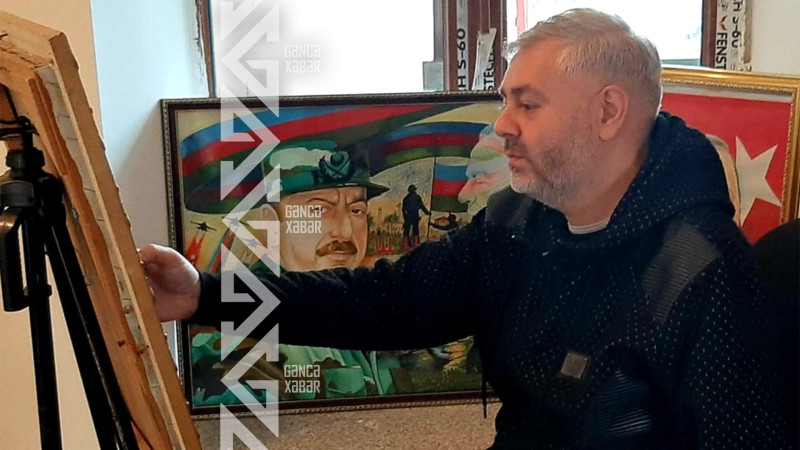 Gəncədə 20 ildən çoxdur qrafik üslubda əsərlər yaradan rəssam