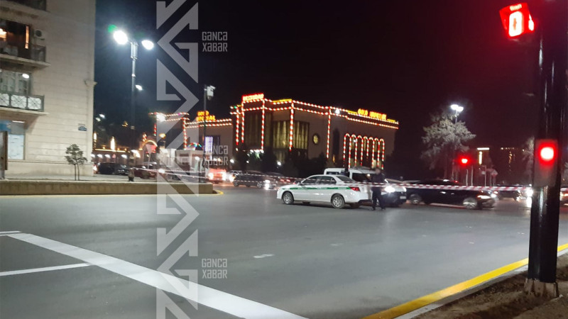 Gəncənin Şah İsmayıl Xətai prospektində yol üzərinə xətlər çəkilib