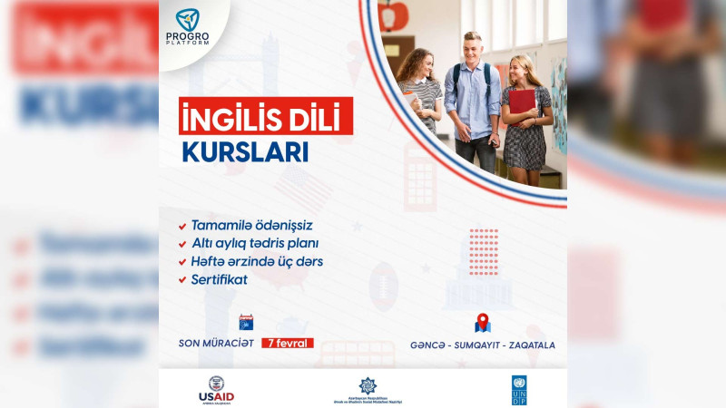 Gəncədə gənclər pulsuz ingilis dili öyrənə bilərlər