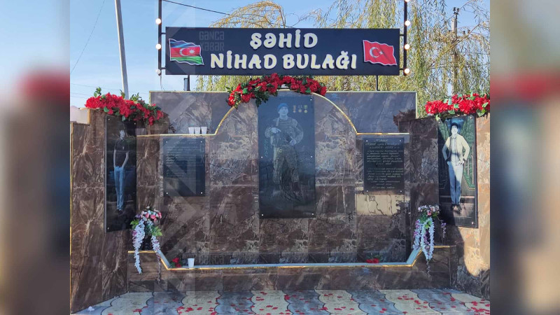 Şəhid Nihad Verdiyevin xatirəsinə qurulmuş bulağın açılışı olub