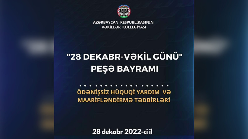 Vəkillər pulsuz hüquqi yardım göstərəcəklər