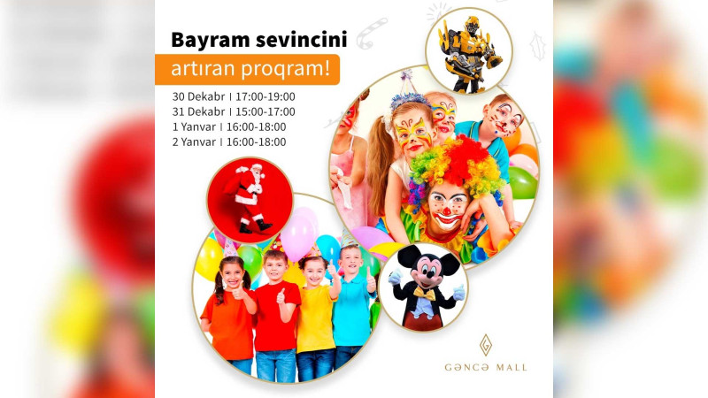 Bayram günlərində uşaqlar üçün əyləncə proqramları olacaq