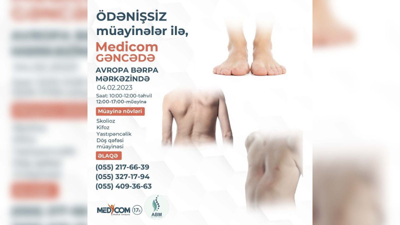 “Avropa Bərpa Mərkəzi”ndə pulsuz müayinə olacaq