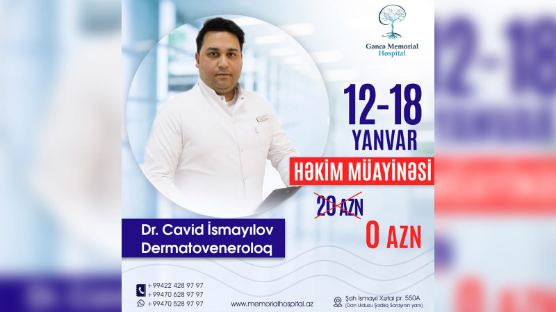 Dermatoveneroloq pasiyentləri ödənişsiz qəbul edəcək
