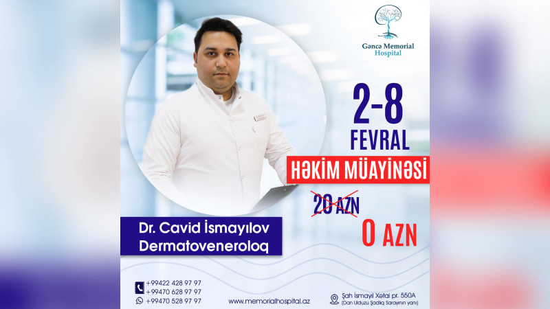 Gəncədə ödənişsiz dermatoveneroloji müayinə baş tutacaq