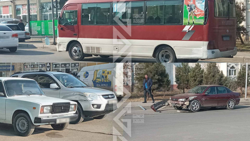 Üç nəqliyyat vasitəsinin iştirakı ilə qəza olub