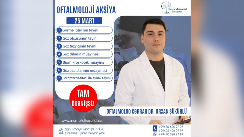 Memorial hospitalda tibbi aksiya baş tutacaq