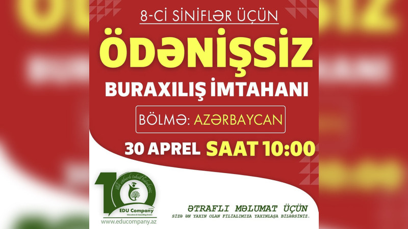 Məktəblilər üçün ödənişsiz sınaq imtahanı təklif olunur