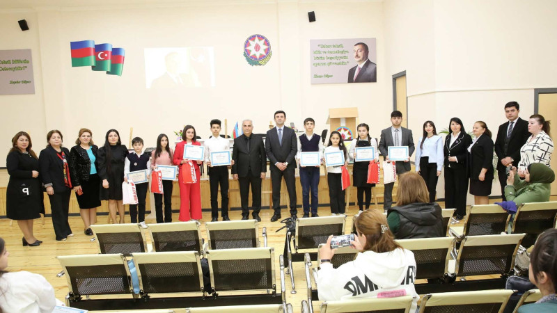 “Heydər Əliyev məktəblilərin gözü ilə” müsabiqəsinin qalibləri mükafatlandırılıblar