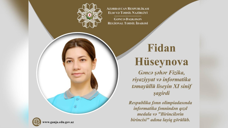Gəncəli şagird Birincilərin birincisi olub