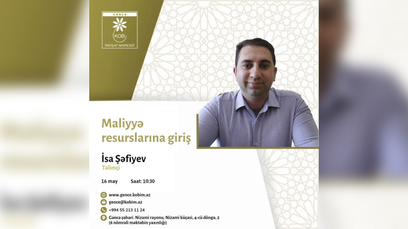 Maliyyə resurslarına giriş mövzusunda təlim baş tutacaq