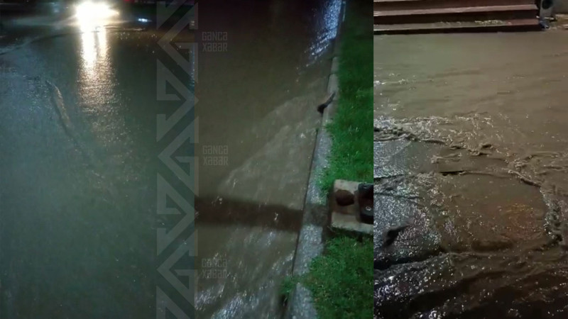 Axşam yağan leysan bir sıra fəsadlara yol açıb