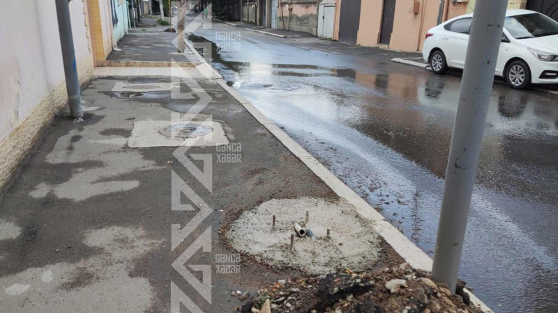 Məhəmməd Pişnamazzadə küçəsində işıqlandırma sistemi çəkilir