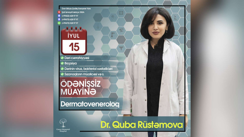 Dermatoveneroloq sakinləri pulsuz müayinə edəcək