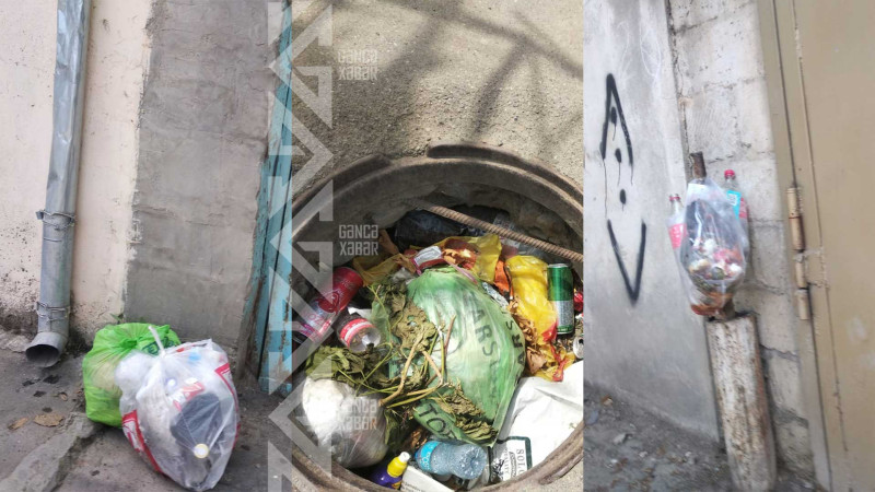 130 evin yerləşdiyi bu ərazidə zibil qutuları yoxdur