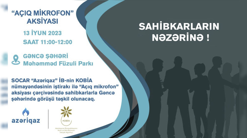 Sahibkarlar üçün “Açıq mikrofon” aksiyası təşkil olunacaq