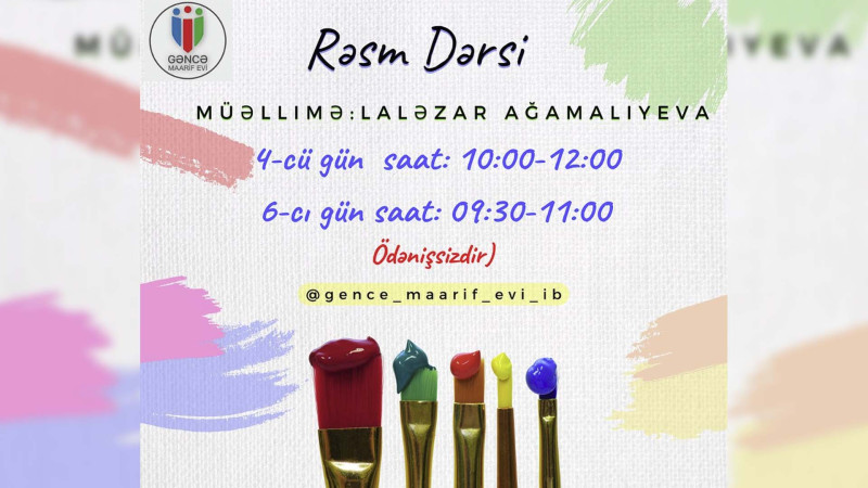Aztəminatlı ailələrin övladları üçün pulsuz rəsm dərsləri