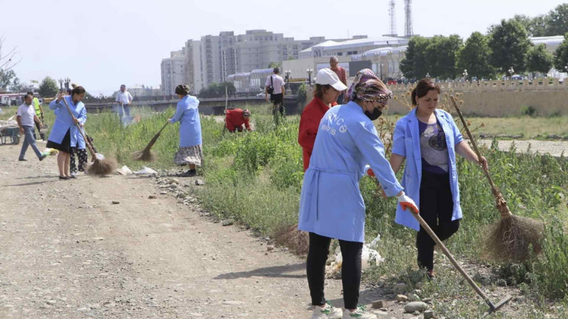 Gəncəçayın məcrası və ətrafında təmizlik aksiyası baş tutub