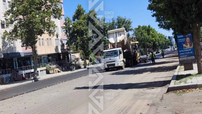 Şəhər mərkəzində prospekt asfaltlanıb