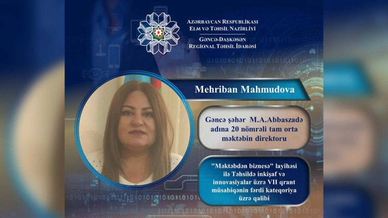 Məktəb direktoru qrant müsabiqəsində qələbə qazanıb