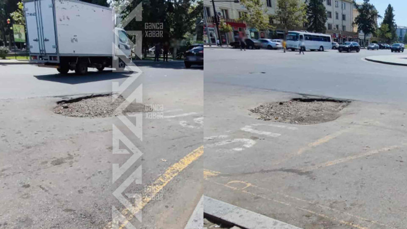 Nərimanov prospekti ərazisində çökək yaranıb