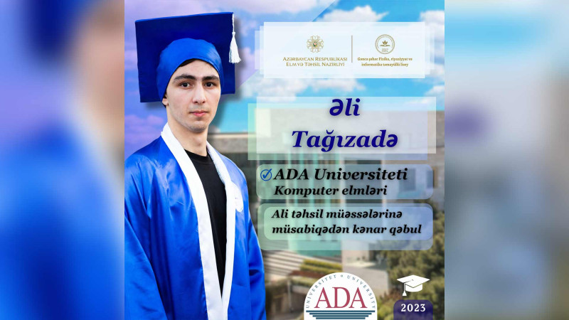FRİTL-in digər məzunu ADA-da təhsil almaq hüququ qazanıb